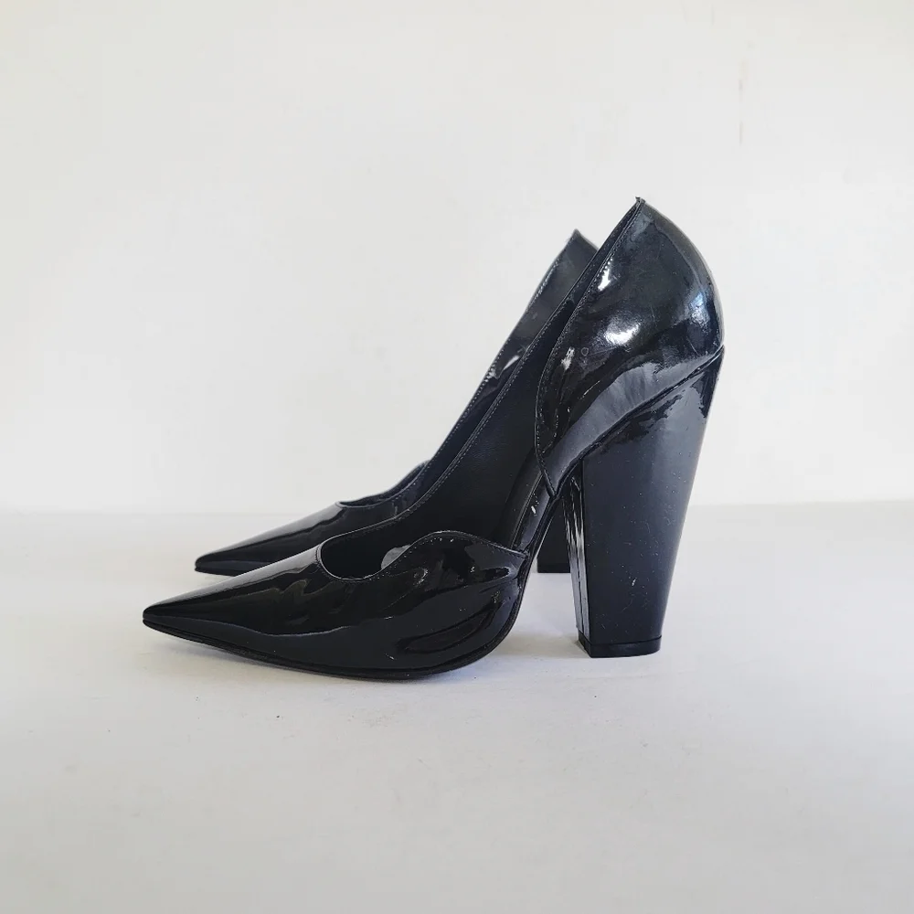 Givenchy D'orsay Black Patent Leather Pumps EU 36.5 US 6.5 Pointed Toe Designer - Picture 7 of 16